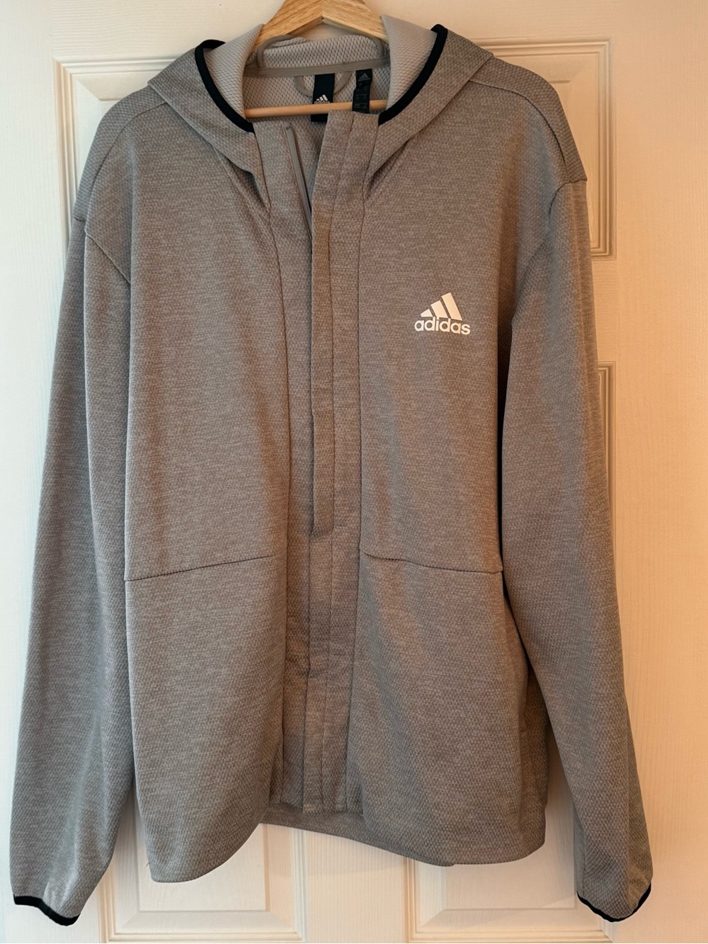 Adidas Full Zip Hoodie Team Issue Grey Climawarm - Mens XL